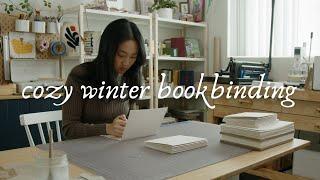 Cozy winter bookbinding with soft piano music ⟡ Making playful watercolour sketchbooks