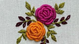 Bullion stitch | Bullion knot Rose tutorial | Bullion stitch Rose embroidery | Bullion stitch flower