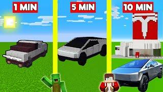 TESLA CYBERTRUCK Build Battle In Minecraft - NOOB VS PRO CHALLENGE - Maizen Mizen Mazien Parody