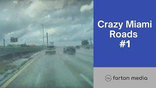 Crazy Miami Roads #1 | Shocking Lost Of Car Control During Thunderstorm Weather In Miami