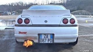 Nissan Skyline R33 GTS-T Exhaust Flames & Drifting!