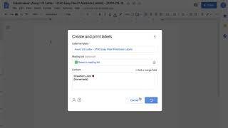 How to print labels in Google Docs?