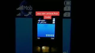 jazz sim unlock Puk Code