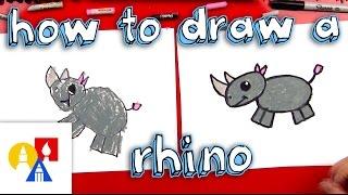 How To Draw A Cartoon Rhino