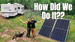 Setting Up Our OFF GRID Camper at Our REMOTE Build Site! - Power, Internet, Water