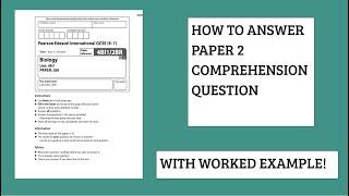 IGCSE Edexcel Biology Paper 2 'Comprehension Question' Complete Guide | Crucial Exam Technique