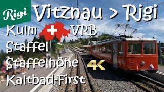 CAB RIDE 4K  Vitznau - Rigi Kulm - Vitznau-Rigi-Bahn (VRB) CC82 Switzerland - Schweizer - Suisse 