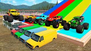 5 Monster Truck Show | Monster Jam Best Moments | El Toro Loco, Grave Digger | BeamNG Drive #06