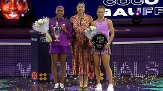 Coco Gauff vs Qinwen Zheng Trophy Ceremony | WTA Finals 2024 Final