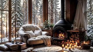  Relaxing fireplace with a winter atmosphere - Firewood sounds, sounding of ASMR fire