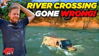 TRAPPED in croc infested CAPE YORK river with water flooding in - so wet we had to turn back!