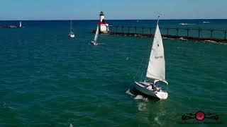 Labor Day Weekend Drone Footage Michigan City Lighthouse & Washington Park 4K