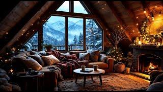 ️ Cozy Winter Ambience in a cabin in the mountains | Christmas mood