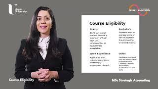 MSc Strategic Accounting - Course Eligibility - Ulster University (UK)