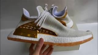 Pharrell X Adidas NMD HU China Exclusive Pack Gold, Happy F99762 from gotokicks com