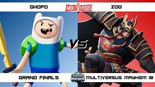 MultiVersus Mayhem 18 GRAND FINALS Ghopo (Finn) vs Zoo (Batman) MultiVersus Tournament