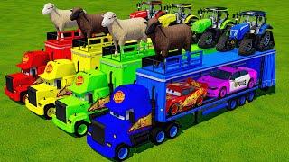 TRANSPORTING FIVE COLOR CHEVROLET POLICE, CHEVROLET, AMBULANCE, TRACTOR! Farming Simulator 22