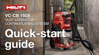 Hilti VC 150 Dust Extractor + VC-CB Continuous Bag System - Quick-start guide