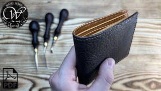 Making a Bifold wallet from vegetable tanned leather Buffalo by #wildleathercraft. Free pattern PDF.