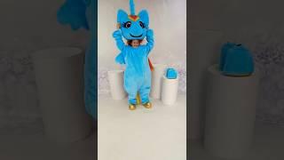 How to put on a blue unicorn mascot #promomascots #mascotcostume #carnivalcostumes #mascot