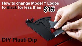 How to change 2023 Tesla Model Y logos to Black for less than $15 / Tesla DIY Plasti Dip