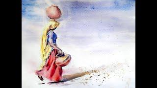 Watercolor painting. BabiichukArt. Girl of the East, Part1.  Акварельний живопис. Частина перша.