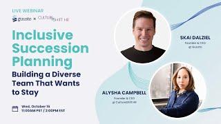 Inclusive Succession Planning: Building A Diverse Team That Wants To Stay | Guusto Webinar