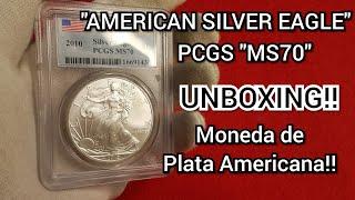 MONEDA DE PLATA PCGS MS70 "AMERICAN SILVER EAGLE" UNBOXING!! #numismatica #americansilvereagle