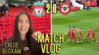 LUIS DIAZ & SALAH SCORE IN ARNE SLOT’S FIRST COMPETITIVE HOME GAME! | Liverpool 2-0 Brentford | vlog