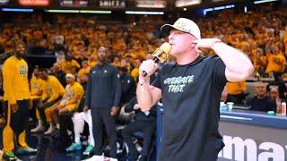 Pat McAfee had Pacers bench laughing after trash talking Knicks celeb fans 