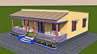 टिनसीट गाव के लिए घर का नक्शा | tin set Roofing village house plan| metal seet roof house design