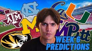 WEEK 6 COLLEGE FOOTBALL PREDICTIONS!