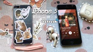 🫐 Decorating my iPhone 5 ~ aesthetic vlog camera test + accessories⊹