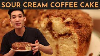 The SOFTEST Sour Cream Coffee Cake Recipe (LIGHT & FLUFFY) - Super Easy Dessert | Danlicious