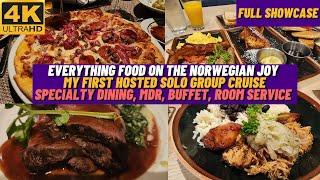 [4K] EVERYTHING FOOD on Norwegian Joy | Specialty Dining | MDR | Buffet | Room Service