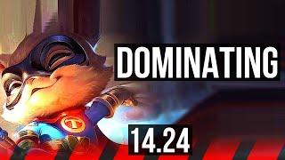 TEEMO vs MAOKAI (TOP) | 6 solo kills, Dominating | KR Master | 14.24