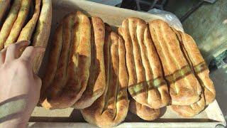 Cooking 1050 Barbari Bread ALONE | Baking Iranian Bread |Baking Bread