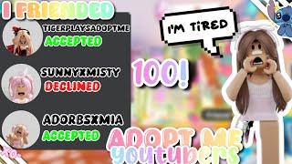 I ADDED 100 ADOPT ME YOUTUBERS ON ROBLOX!!