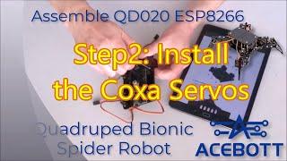 Assemble Acebott ESP8266 Quadruped Robot - Step 2: Install the Coxa Servos