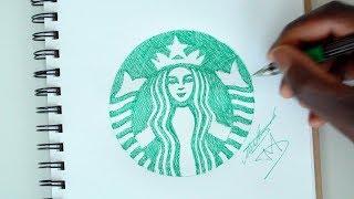 SKETCH SUNDAY #32 How To Draw The Starbucks Logo - DeMoose Art