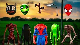 WRONG HEADS SIREN HEAD, CARTOON CAT, SIREN LIGHT HEAD, SPIDERMAN, DAME TO COSITA