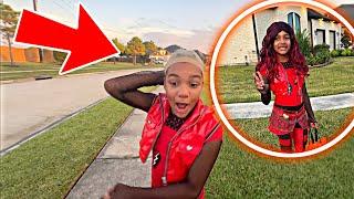 Snatching Lina WIG OFF While TRICK or TREATING !! *SHE WAS EMBARRASSED*