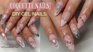 Coquette Nails  Easy & Affordable Gel x Nails At Home