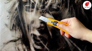 Violent, Aggressive Drawing: Scraping Portraits