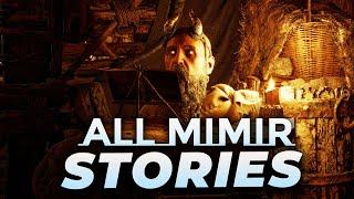 God of War Ragnarok ALL MIMIR STORIES + TALES - All Kratos Mimir Atreus Freya Sled + Boat Stories