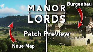 NEUE MAP, BURGENBAU, KI-STÄDTE und ein NEUER ENTWICKLUNGSBAUM! | MANOR LORDS - PATCH PREVIEW RUNDOWN