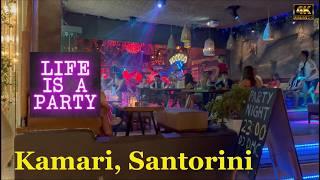 Kamari Santorini Nightlife 2024 Kamari Beach in 4K