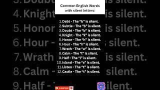 Common English words with Silent Letters #learnenglish