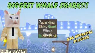 APPRAISING THE GIANT SHINY WHALE SHARK  (Roblox Fisch)