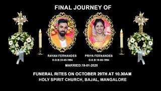 Final Journey of Rayan Fernandes (26) and Priya Fernandes (26)